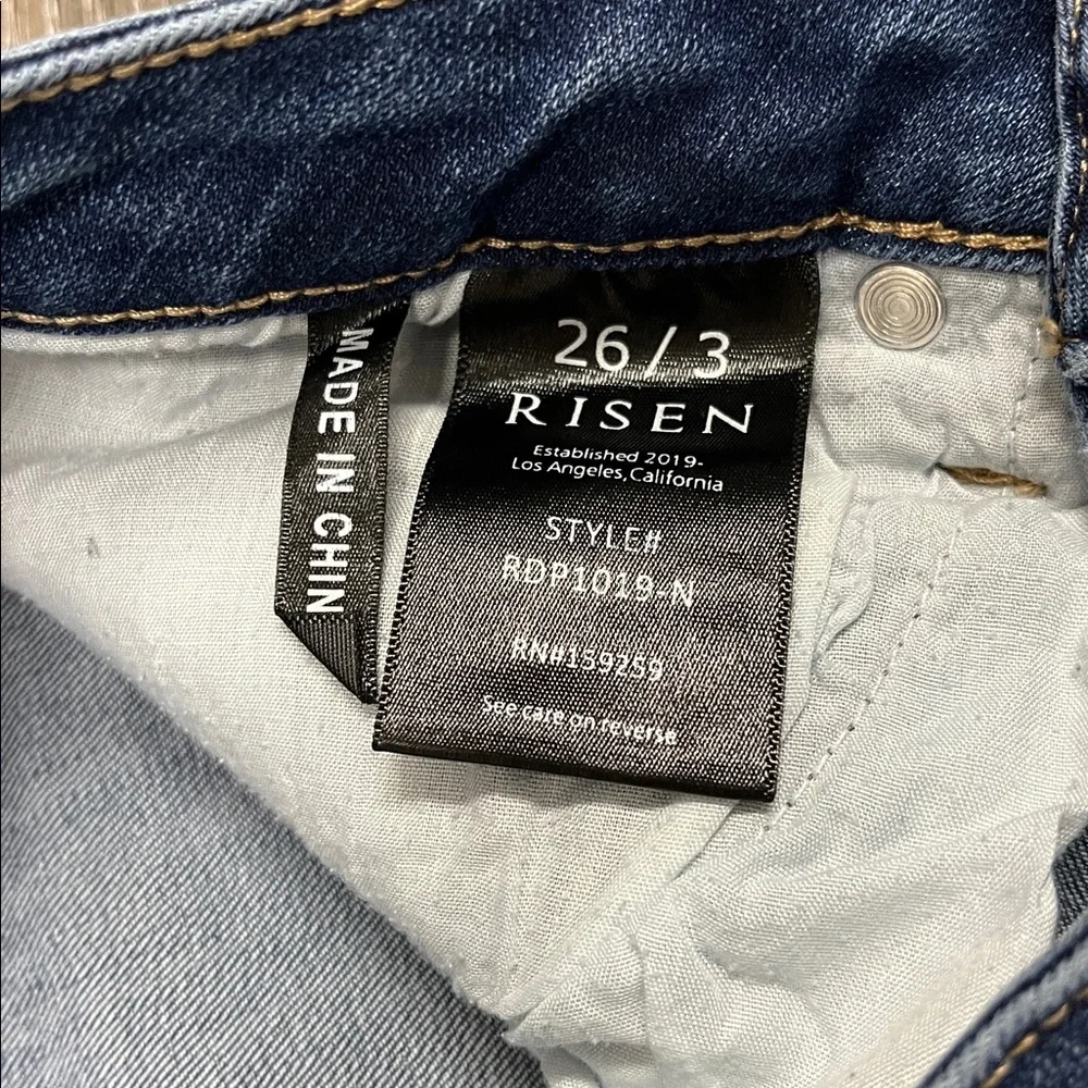 Risen Jeans size 26/3 skinny raw ankle hem - Picture 5 of 7